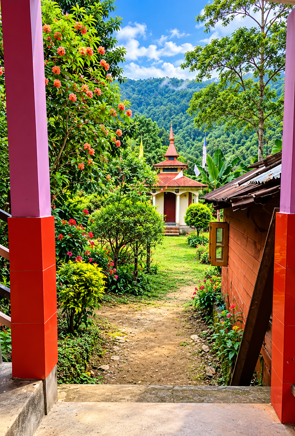 Mountain village landscape